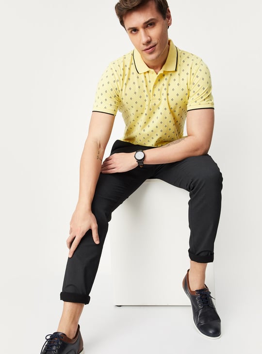 Men Printed Slim Fit Polo