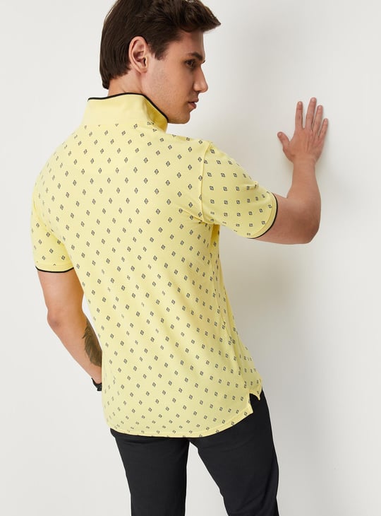 Men Printed Slim Fit Polo
