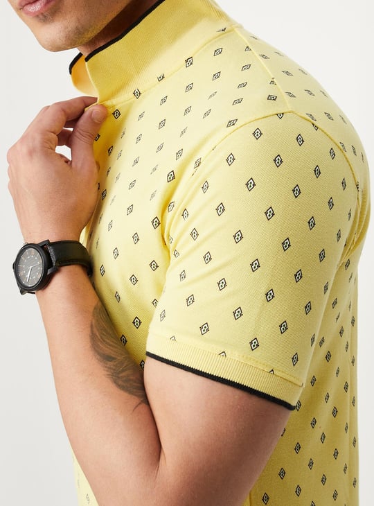 Men Printed Slim Fit Polo