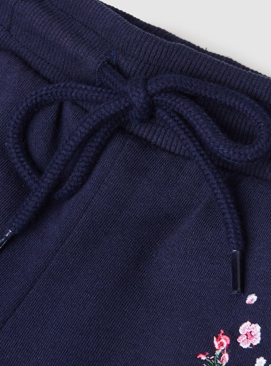 Girls Embroidered Cotton Joggers