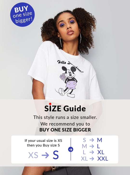 Women Disney Printed Crop T-shirt