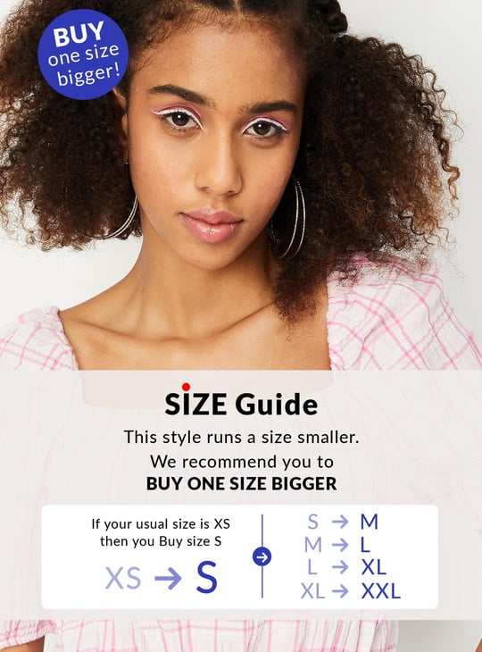 Women Checked Smocked Crop Top