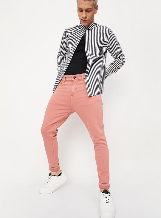 Men Coloured Carrot Fit Jeans