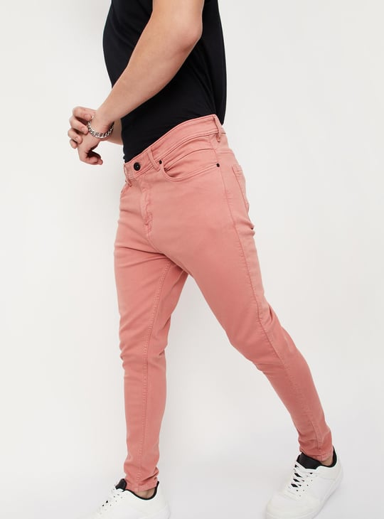 Men Coloured Carrot Fit Jeans