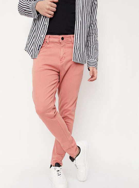 Men Coloured Carrot Fit Jeans