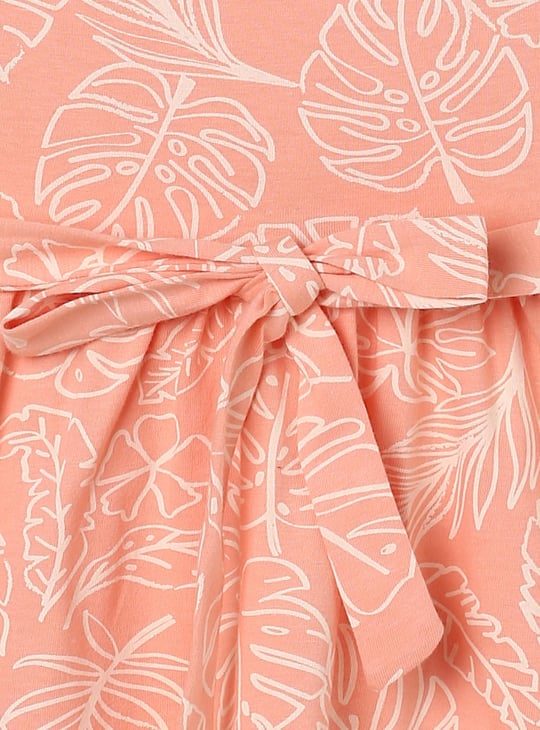 Girls Printed Sleeveless A-Line Dress