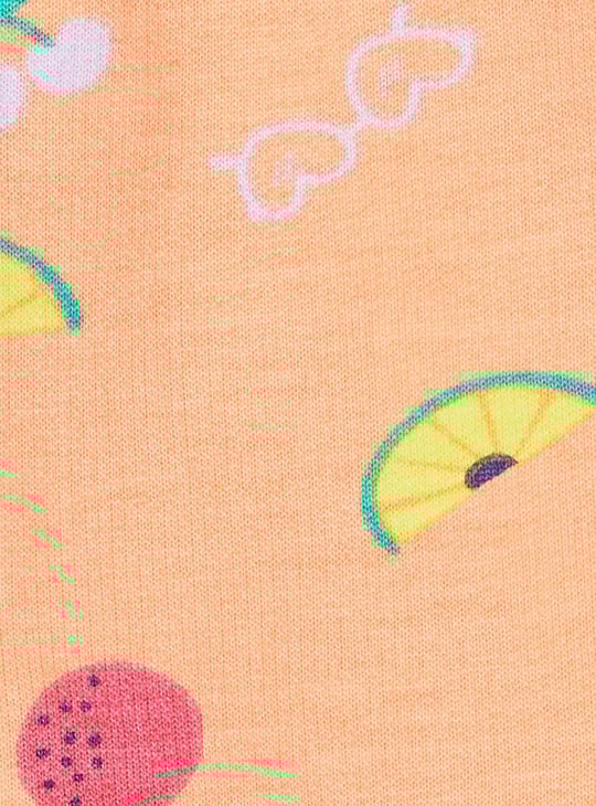 Girls Printed Shorts with Frill Trim