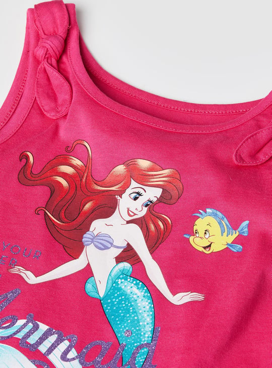 Girls Little Mermaid Fringe Detail Casual Top