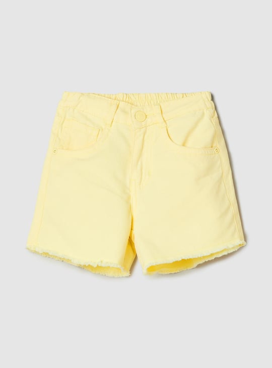Girls Solid Woven Shorts