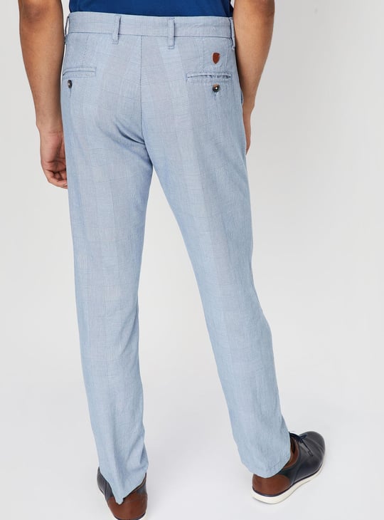 Men Checked Eco Wash Stretch Chinos