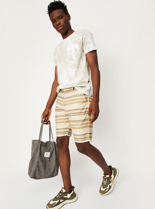 Men Striped Slim Fit Shorts