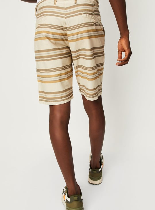 Men Striped Slim Fit Shorts