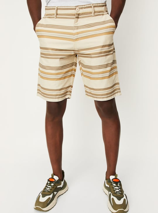 Men Striped Slim Fit Shorts