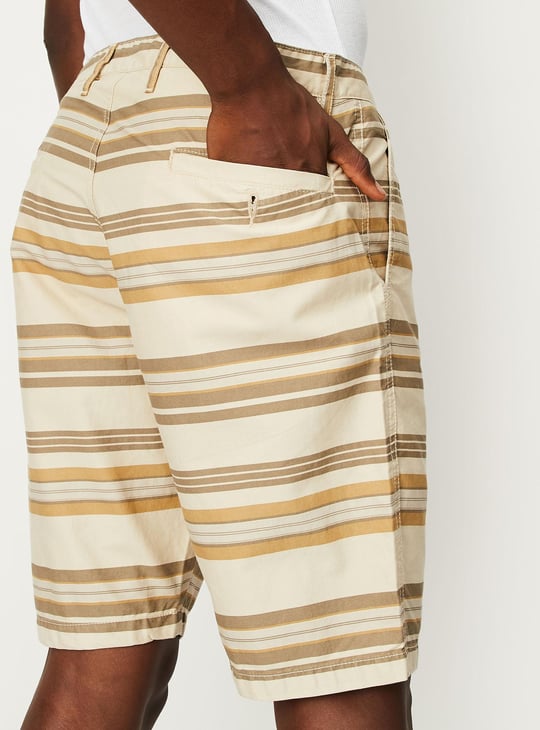 Men Striped Slim Fit Shorts