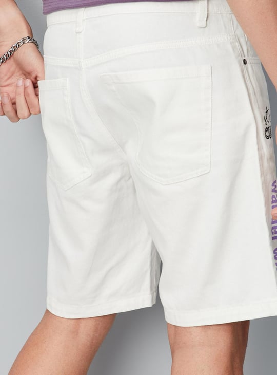 Men Printed Denim Shorts