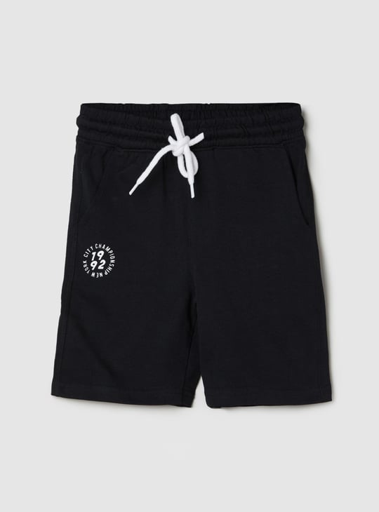 Boys Solid Drawstring Shorts