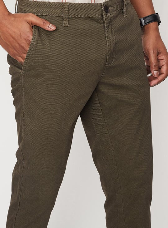 Men Printed Stretch Ankle-Length Chinos