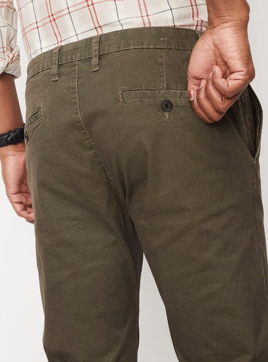 Men Printed Stretch Ankle-Length Chinos