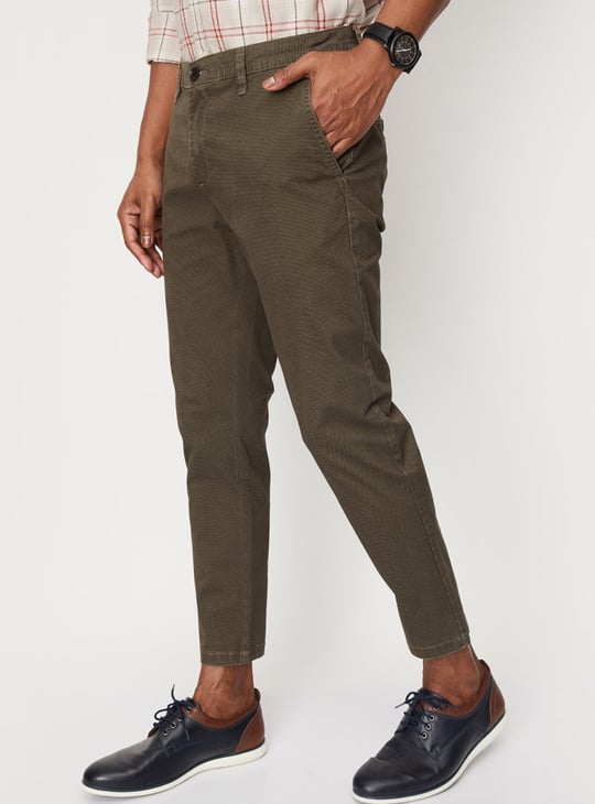 Men Printed Stretch Ankle-Length Chinos