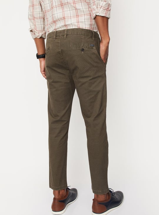 Men Printed Stretch Ankle-Length Chinos
