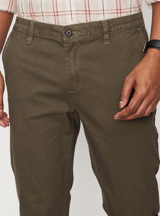 Men Printed Stretch Ankle-Length Chinos
