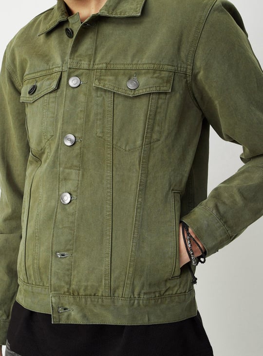 Men Solid Lightweight Denim Jacket