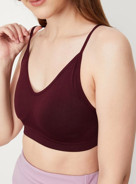 Women Rib Seamless Padded Slip Bra - Pack of 2