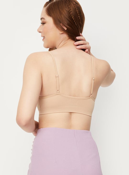 Women Rib Seamless Padded Slip Bra - Pack of 2