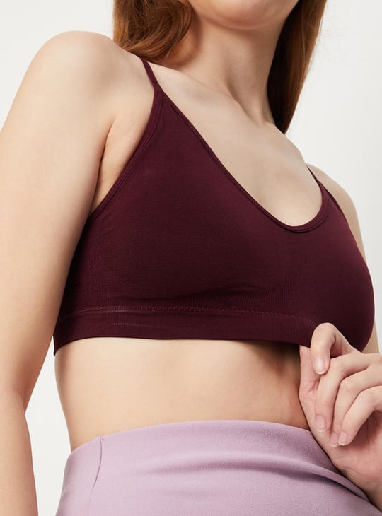 Women Rib Seamless Padded Slip Bra - Pack of 2