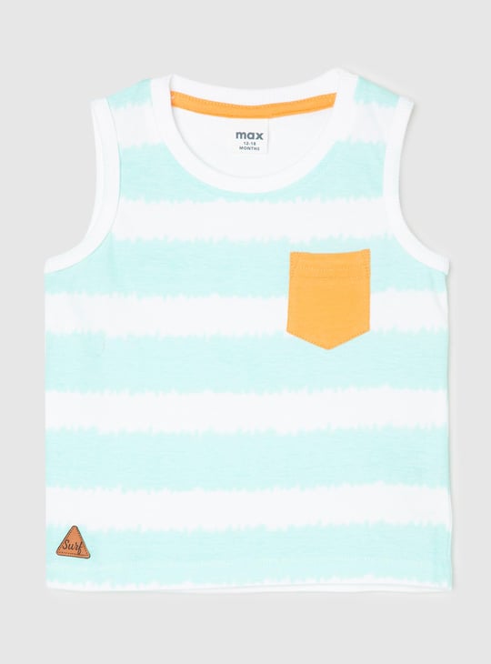 Boys Colourblock Pocket Sleeveless T-shirt