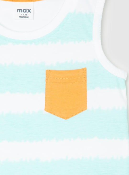 Boys Colourblock Pocket Sleeveless T-shirt