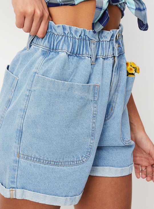 Women Washed Denim Shorts