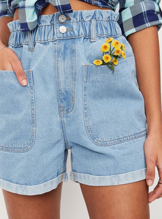 Women Washed Denim Shorts