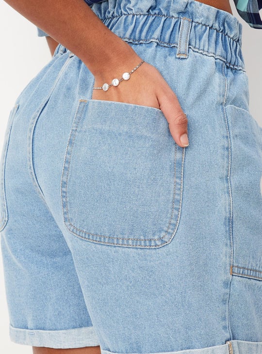 Women Washed Denim Shorts