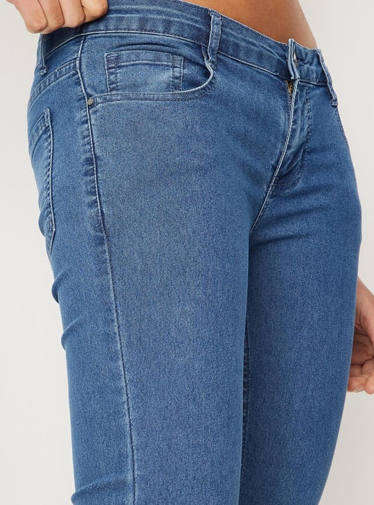 Women Solid Denim Capris