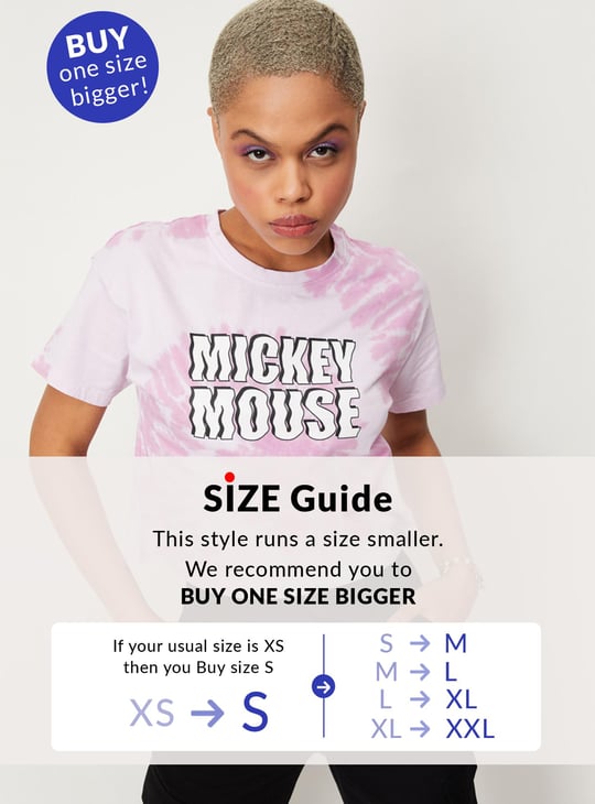 Women Disney Printed Round Neck Crop T-shirt