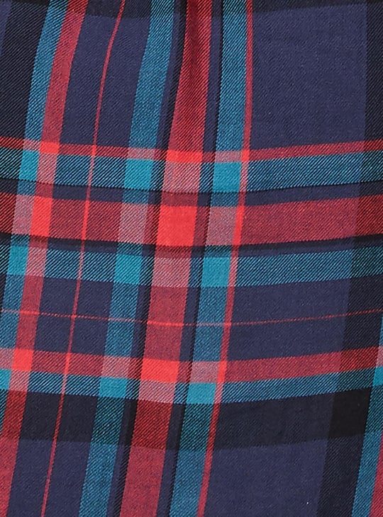 Women Checked Yarn Dyed Belted Tunic