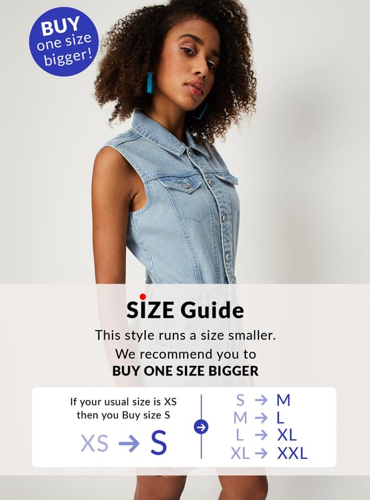 Women Washed Collared Denim Dress