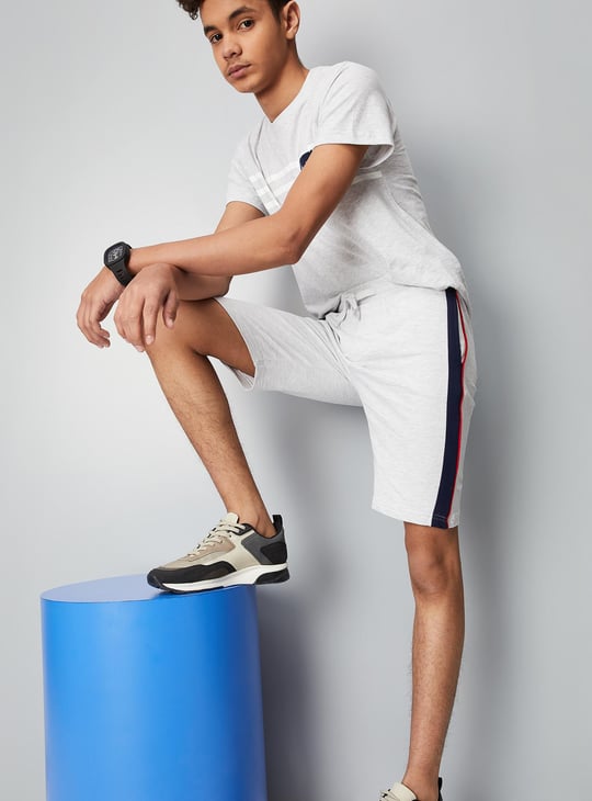 Boys Contrast Panel Knit Shorts