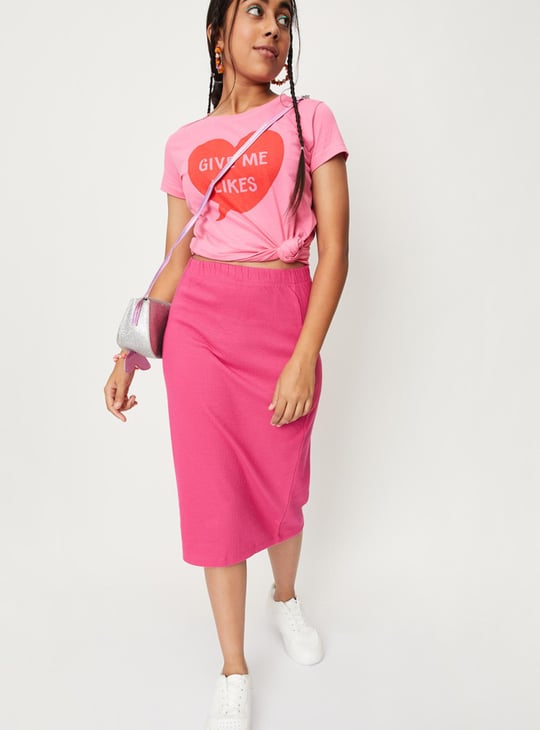 Girls Ribbed Pencil Skirt