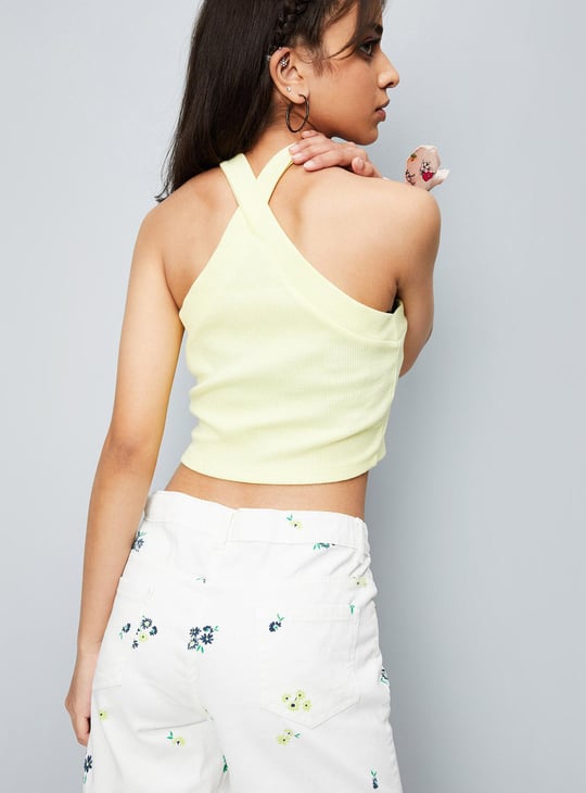 Girls Rib Knit Crop Top