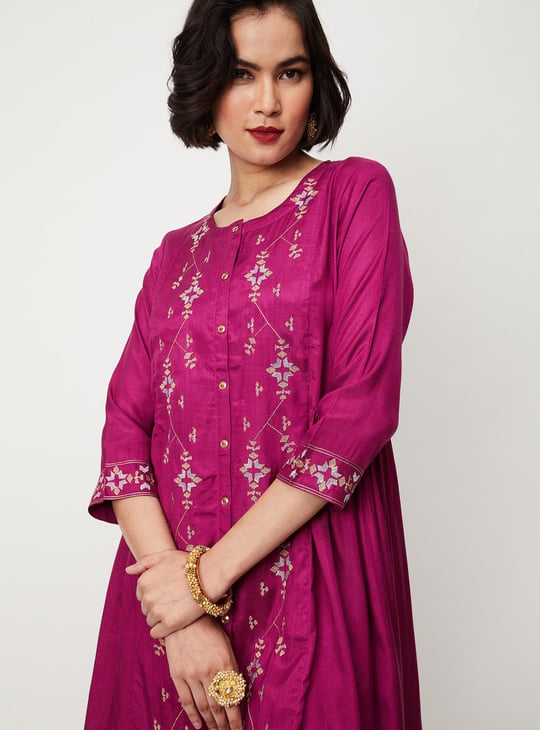 Women Embroidered A-line Kurta