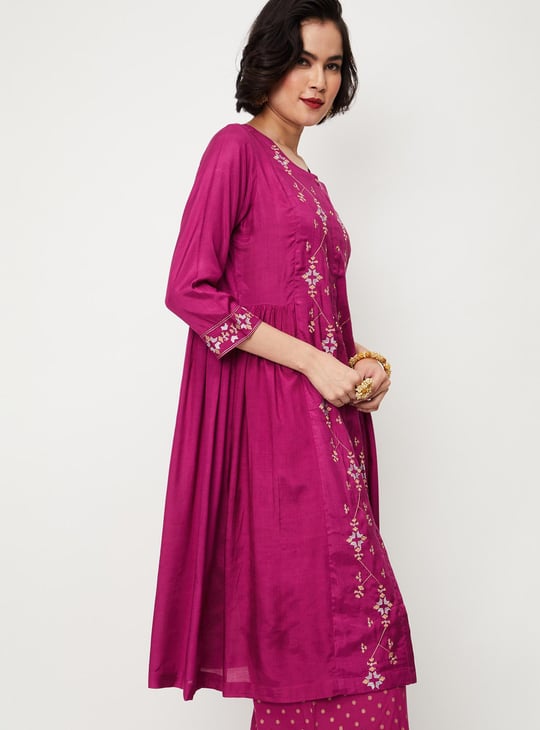 Women Embroidered A-line Kurta