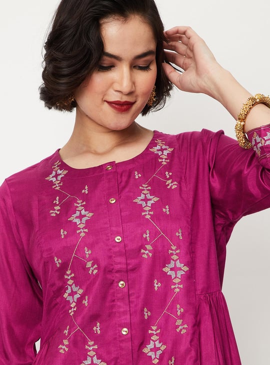 Women Embroidered A-line Kurta