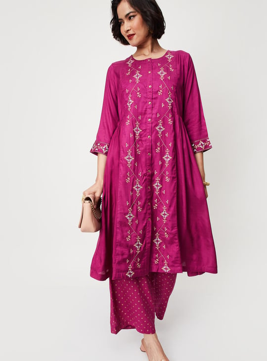 Women Embroidered A-line Kurta