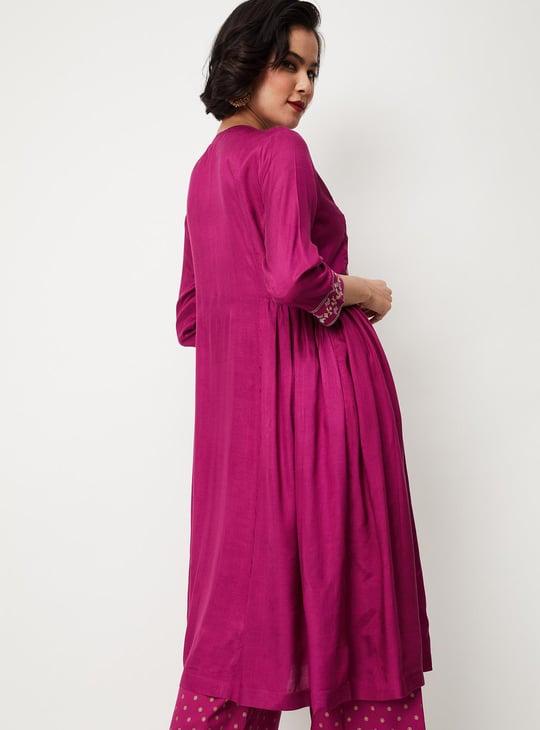 Women Embroidered A-line Kurta