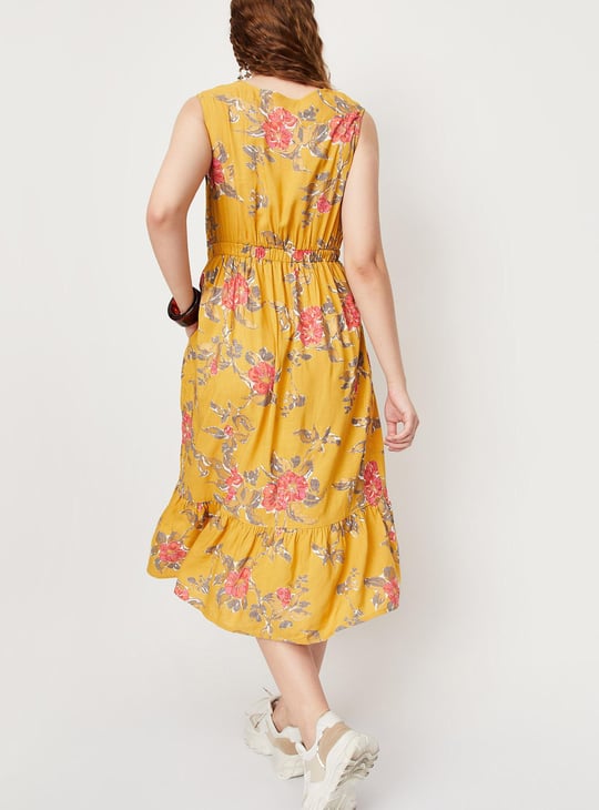 Women Floral Printed Elasticated Waist Dress