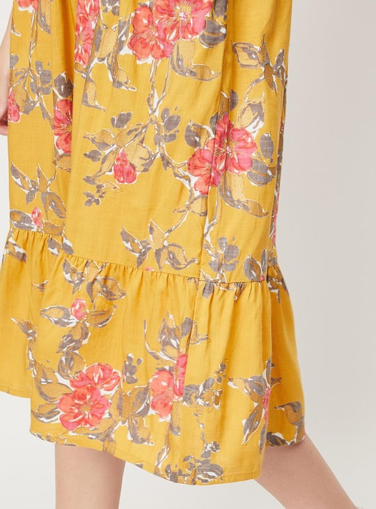 Women Floral Printed Elasticated Waist Dress