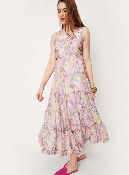 Women Printed Tiered Maxi Dress