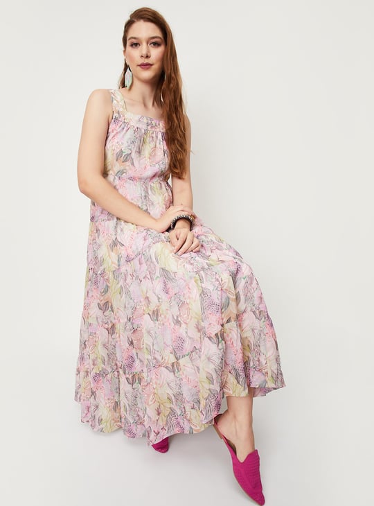 Women Printed Tiered Maxi Dress